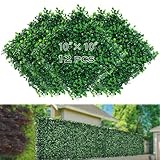 12Pcs Artificial Boxwood Decoration Backdrop Greenery Covering Hedge Wall Panels UV-Anti Grass Wall Decor Privacy Hedge Screen Fence Decor,10'X10' (10'X10' 12P)