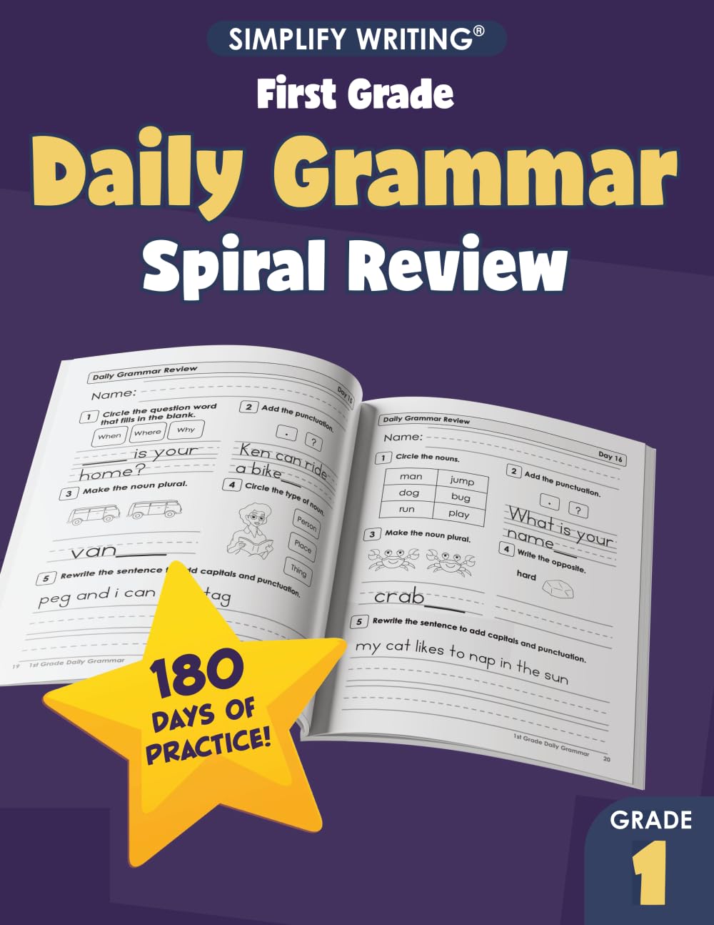 1st Daily Grammar Practice and Spiral Review (Writing Skills Workbooks For Home Educators and Classroom Teachers)