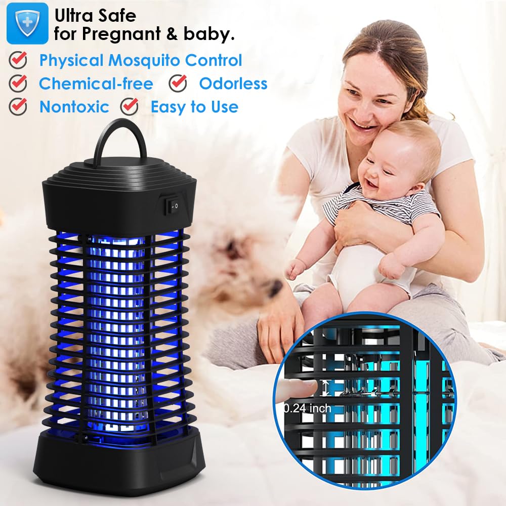 Lampada antizanzare elettrica per interni/esterni, 4500V ad alta potenza, trappola per zanzare impermeabile per insetti volanti, lampadina antizanzare, lampada antizanzare