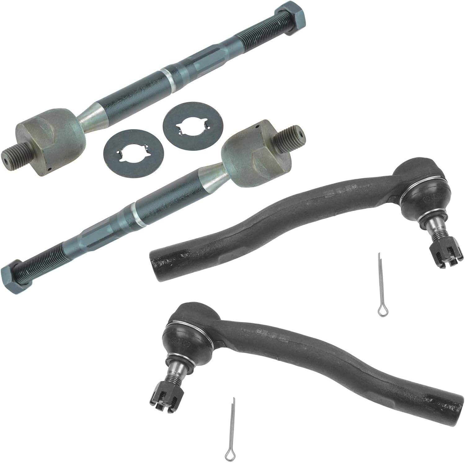 TRQ Inner and Outer Driver and Passenger Side Tie Rod Set 4 Piece Compatible with 2001-2003 Toyota Highlander