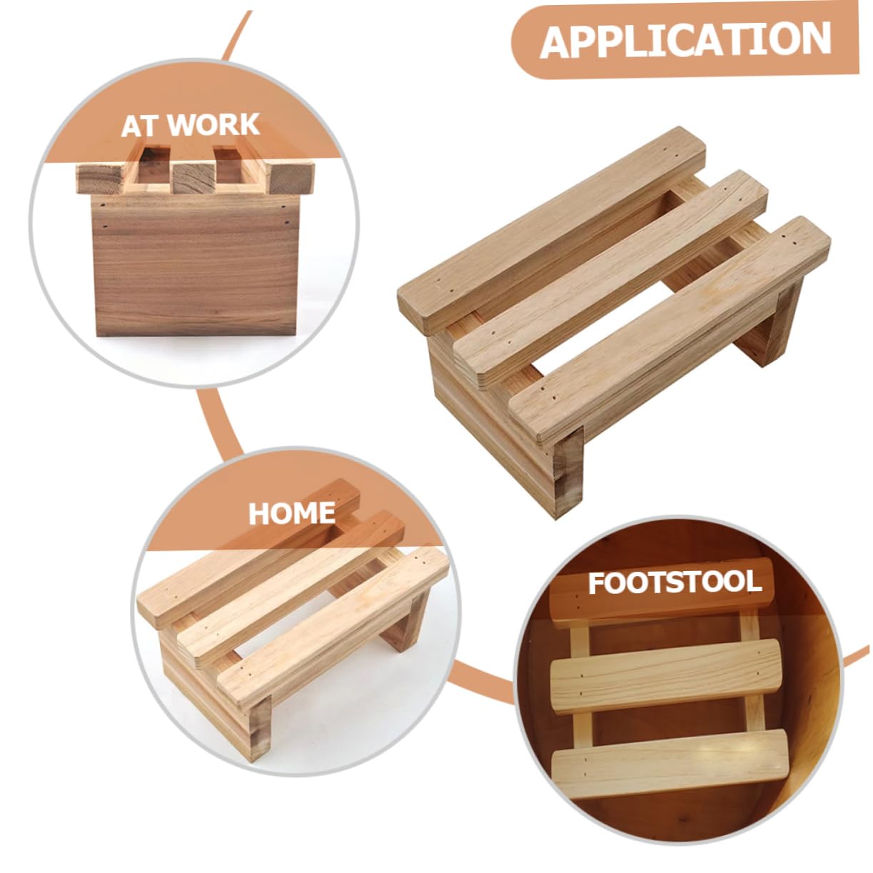 GRIRIW Wooden Low Stool Wooden Step Bench Stool Sturdy Wooden Footstool Bathroom Bamboo Step Ladder Pot Diaoyutai Toddler Table