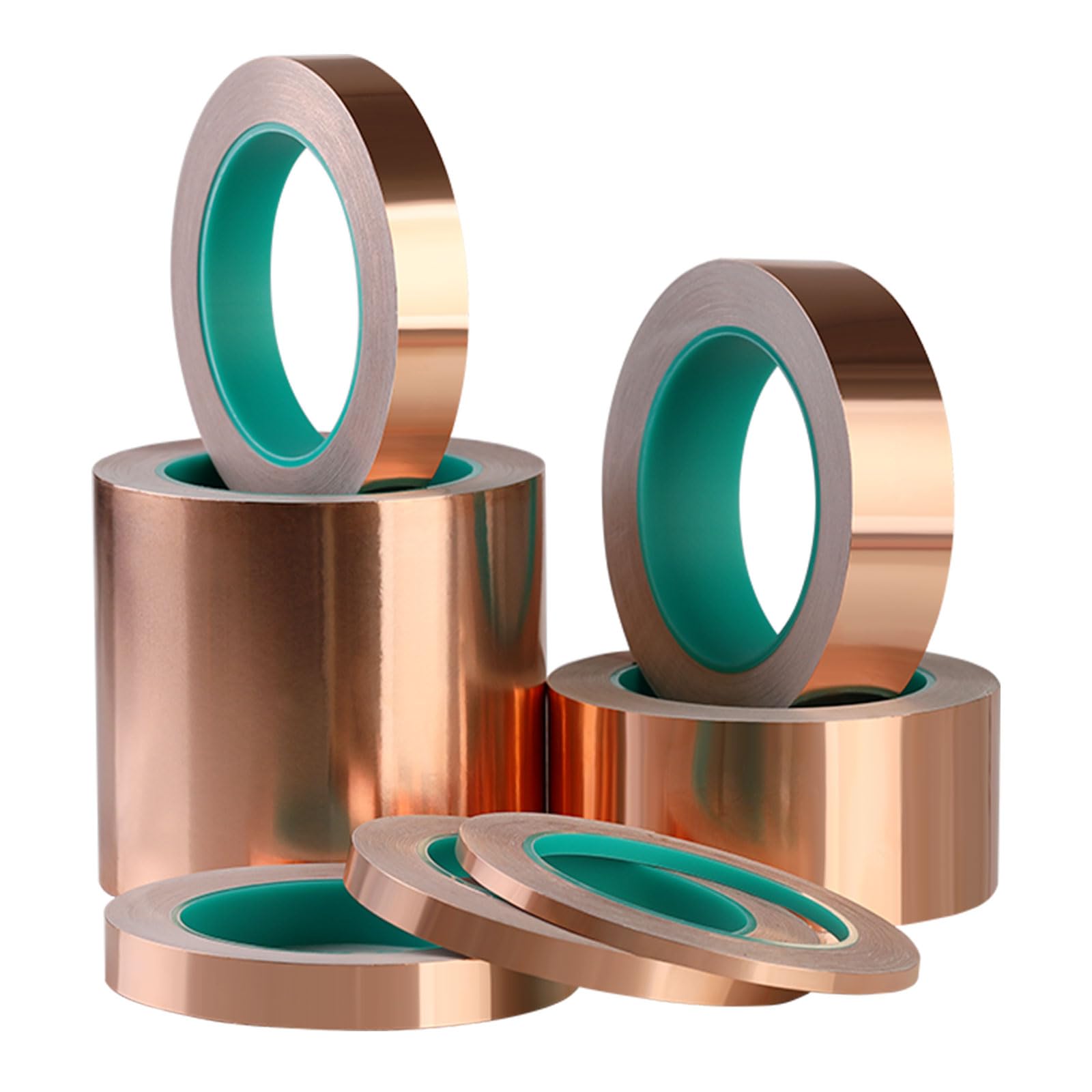 Nastro in lamina di rame con adesivo conduttivo for schermatura EMI e dissipazione del calore - 0,05 mm di spessore, lunghezza 20 m,(80mm)