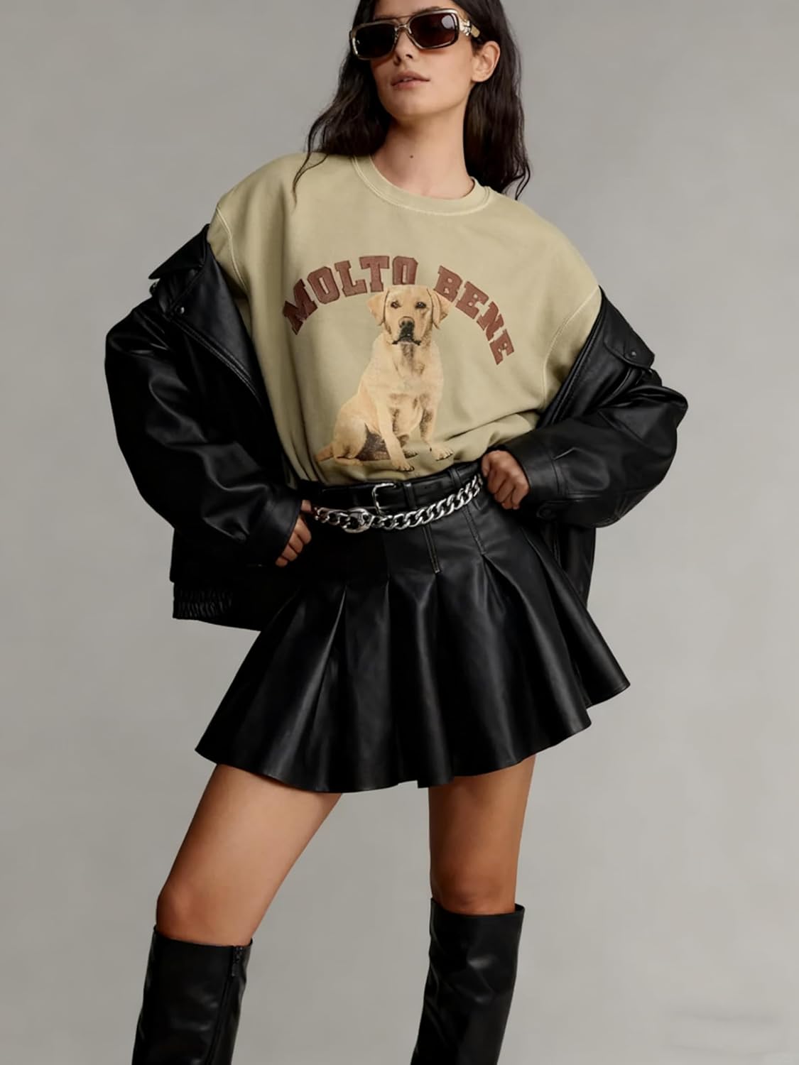 Women Dog Graphic Sweatshirt Casual Loose Crew Neck Long Sleeve Pullover Fall Winter Hoodie Outfits - Image 4