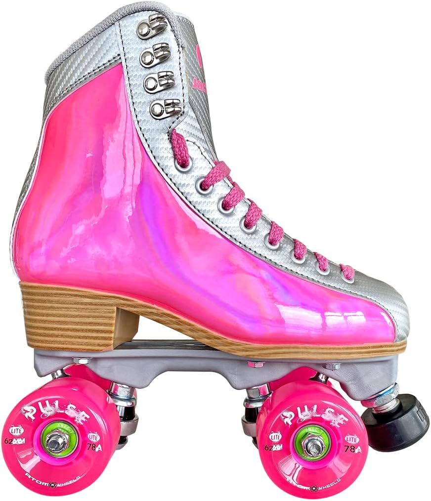 Jackson Flex Outdoor Roller Skates, Atom Pulse Lite Wheels with Vinyl-Coated Quad Boot,