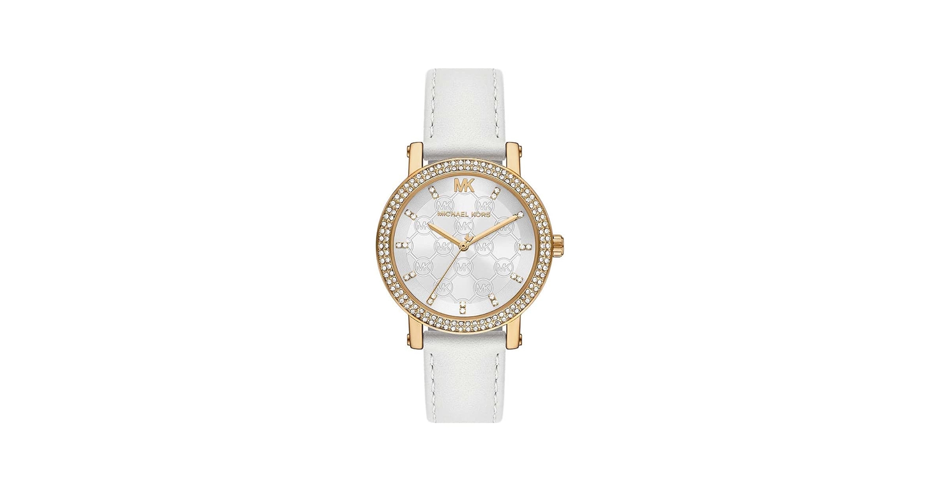 Anna 美品MICHAEL KORS Mini Emery Pavé Gold-Tone and Crocodile Embossed Leather
