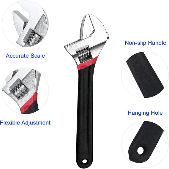 150mm(6 Inch) Adjustable Spanner Wrench, 20mm Wide Jaw Opening