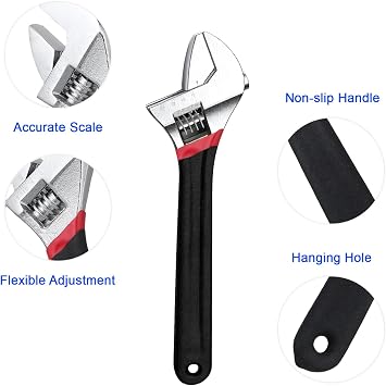 150mm(6 Inch) Adjustable Spanner Wrench, 20mm Wide Jaw Opening
