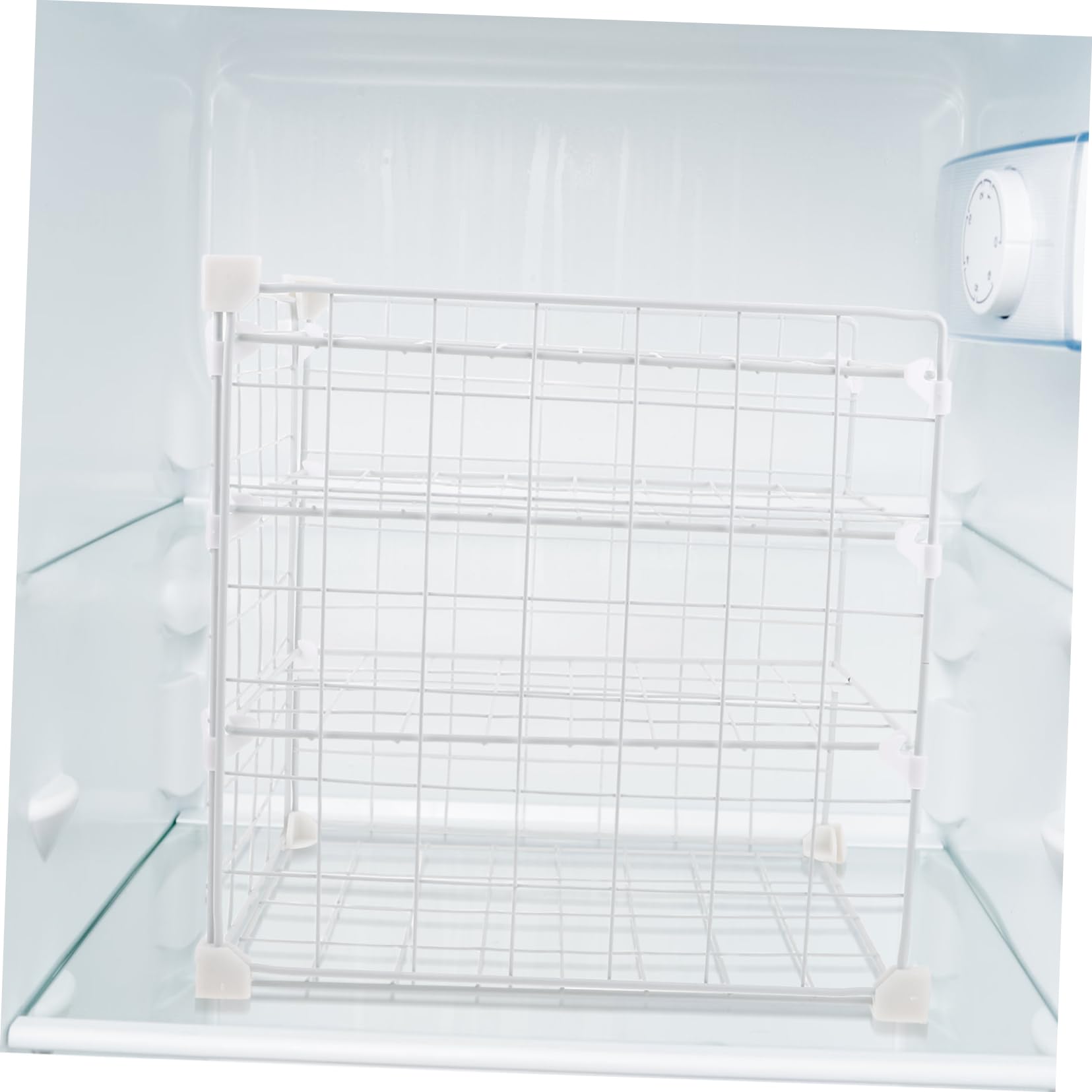 Estante de Almacenamiento para Refrigerador de Estante Metálico de Color Claro Organizador de Cocina para Sobras Tazones Especias Almacenamiento de Bebidas Encimera