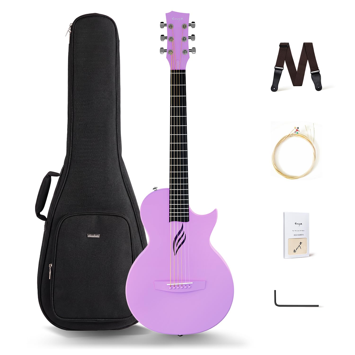 Enya Nova Go Carbon Fiber Acoustic Guitar 1/2 Size Beginner Adult