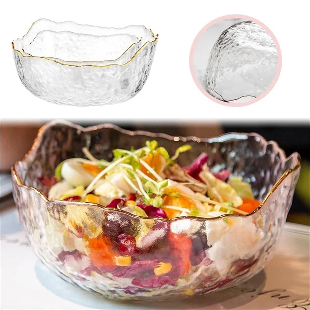 Tazón grande de vidrio multifuncional Tazón de vidrio for mezclar Tazón de almacenamiento de vidrio Fácil de limpiar Durable y adecuado for preparar ingredientes Sostener frutas y mezclar ensaladas Ma
