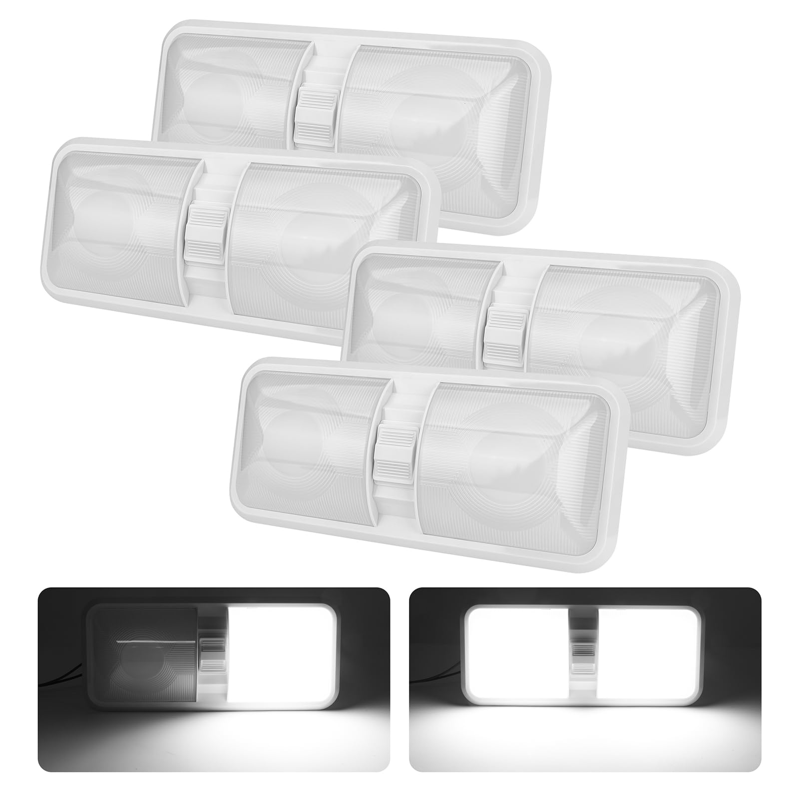ULITECO RV Light Interior, RV Ceiling Light 12V, 4500K 1100LM RV Led Lights Fixtures,7W Camper Lights with Switch for RV Trailer Camper Boat Car (