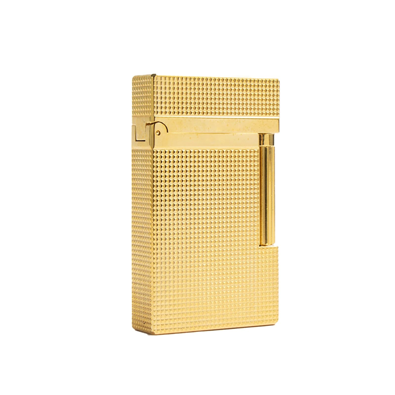 Classic flip-top Brass Butane Lighter Flint Side Slide refillable Compact and Portable Metal Windproof Classic Flame Gift for