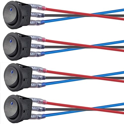 Interruptor de palanca basculante, 12 V, 20 A, 24 V, 10 A, 3 pines, luz azul, encendido y apagado, KCD1, mini interruptor de palanca circular para