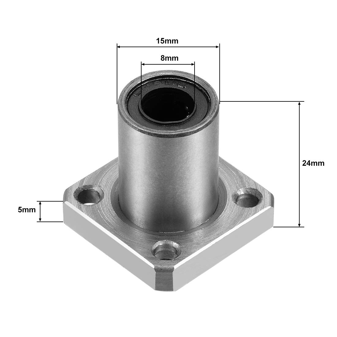 uxcell LMK8UU Square Flange Linear Ball Bearings, 8mm Bore Dia, 15mm OD, 24mm Length: Amazon.com: Industrial & Scientific