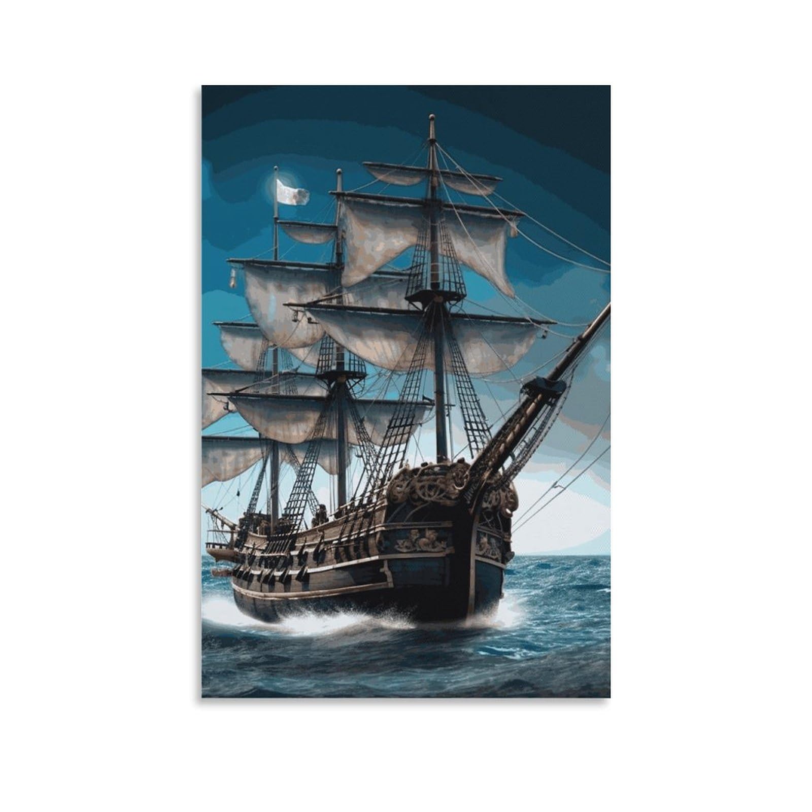 Toile murale bateau pirate BVNMT décoration esthétique salon - 8