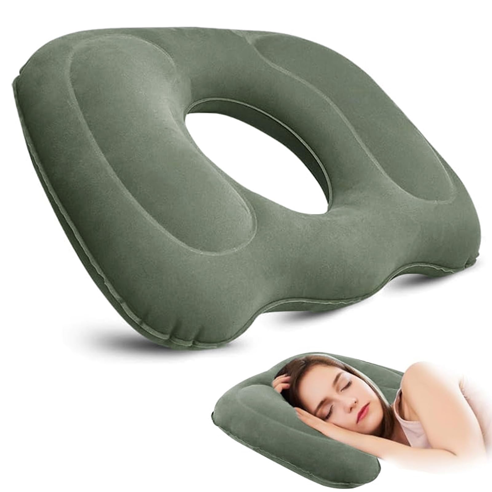 Coussin Gonflable Orthopédique En Forme De Donut - Soulagement Hémorroïdes Et Coccyx - Gris, Portable Pour Bureau/Voiture/Voyage