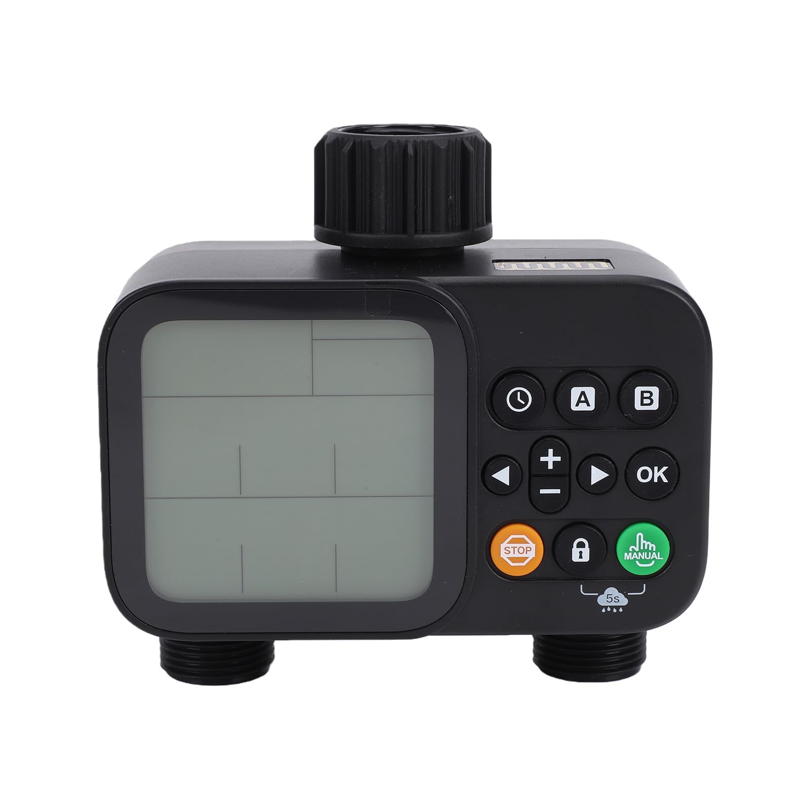 CHICIRIS di Irrigazione Automatica Programmabile con Tubo da Giardino, di Irrigazione Automatica Programmabile a 2 Zone con Ampio Display LCD da 3,3 Pollici per Piante da Esterno, Prati e Giardini