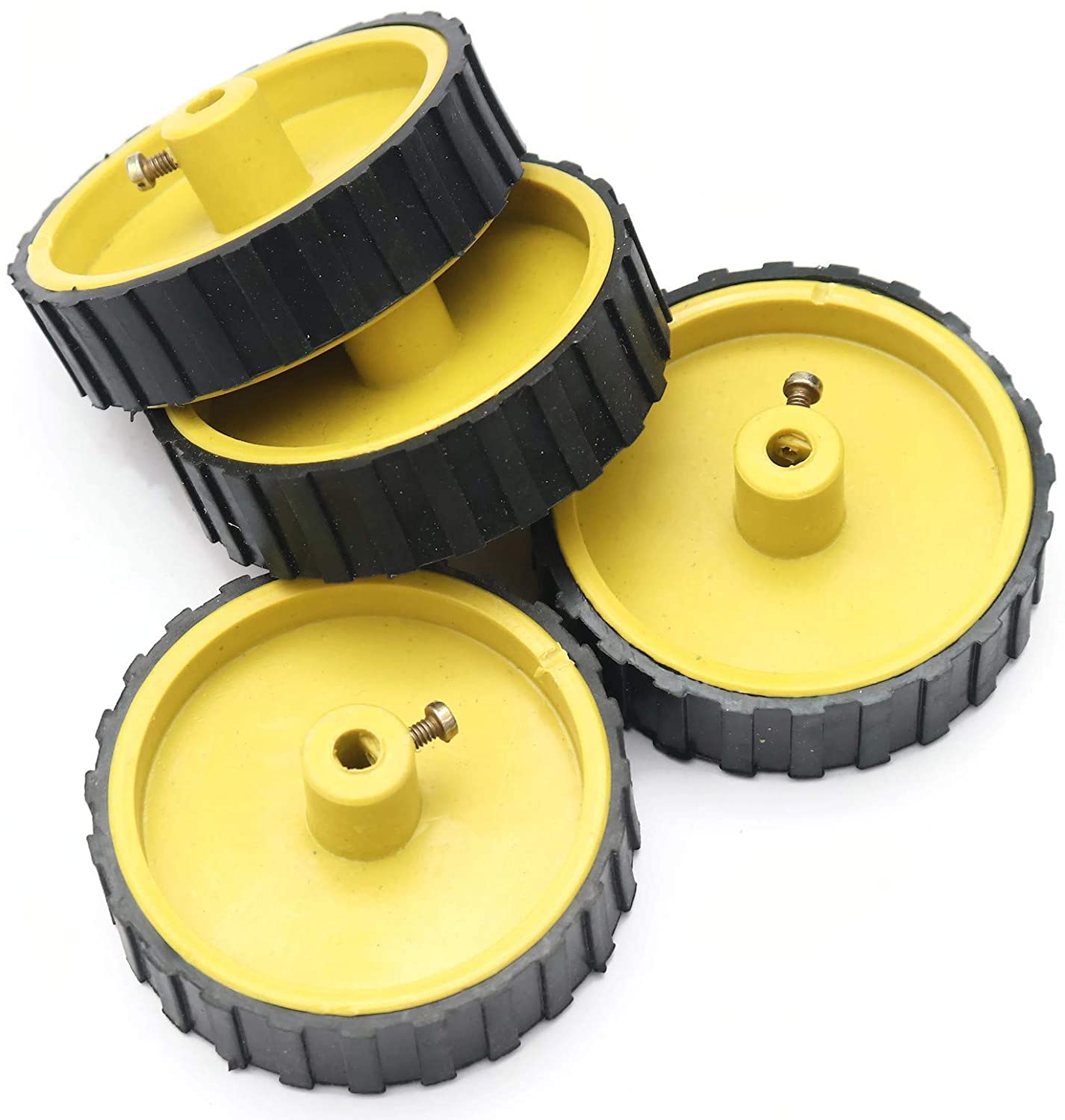 Electronic Spices set of 4 Yellow Gear Motor Robotic Wheel 7 X 7cm for electronic & science projects (70mm x 17mm) (B09N6VZT1B) Amazon Price History, Amazon Price Tracker