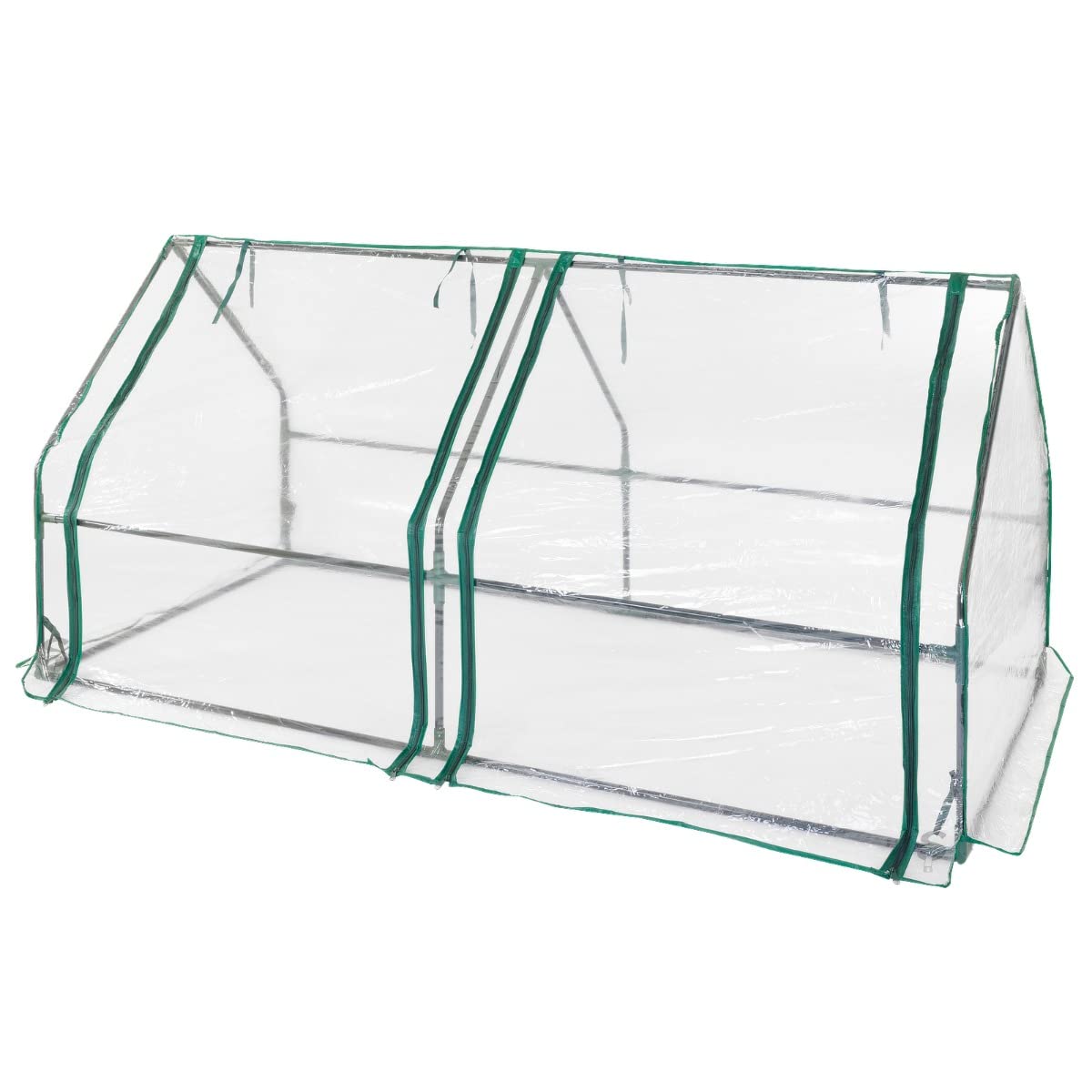 STI Serra da balcone terrazza giardino,182x92x92 H per piante e fiori, telo PVC, due aperture dall'alto, facile da montare e riporre cm STI
