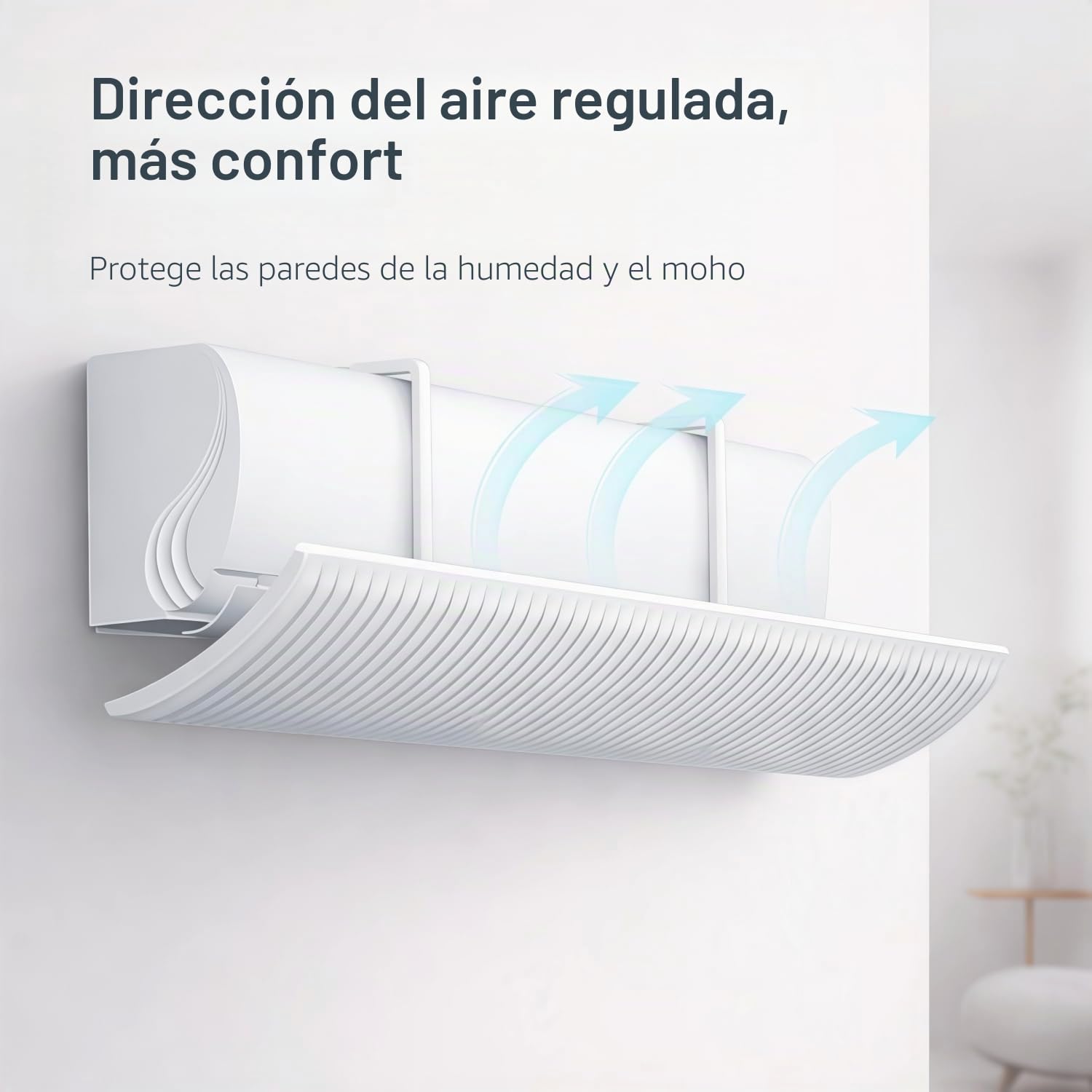 Deflector Aire Acondicionado Split, Desviador de Aire Climatizador Universal Anti-Soplo con Rejilla, Deflector para Aire Acondicionado Ajustable 180° para Hogar y Oficina