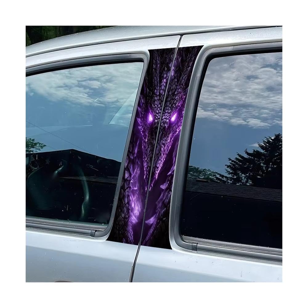 Car Center Pillar Window Film Amethyst Dragon Glossy Protective Polyethylene