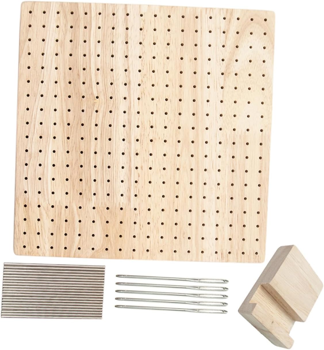 STOBOK Wooden Crochet Blocking Board Knit Block Board Positional Needles Square Shape for Crocheting and Knitting