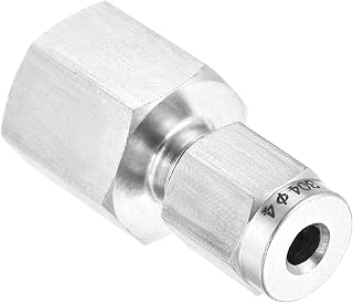 sourcing map Compression Tube Fitting 1/4NPT Female Thread x 4mm Tube OD Straight Coupling Adapter 304 Stainless Steel