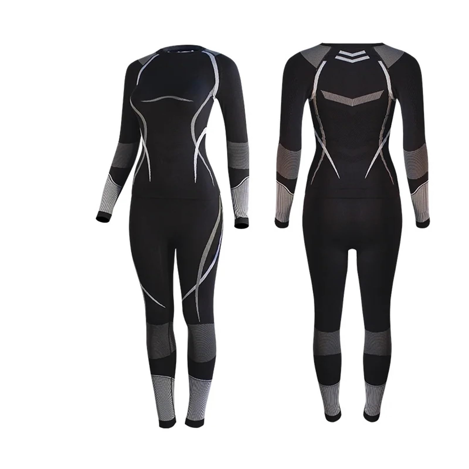 Conjunto TéRmico Transpirable Ropa Conjuntos de ropa interior térmica de esquí for mujer, chándal deportivo de secado rápido, camisetas ajustadas for ejercicio físico, trajes deportivos Para El FríO I