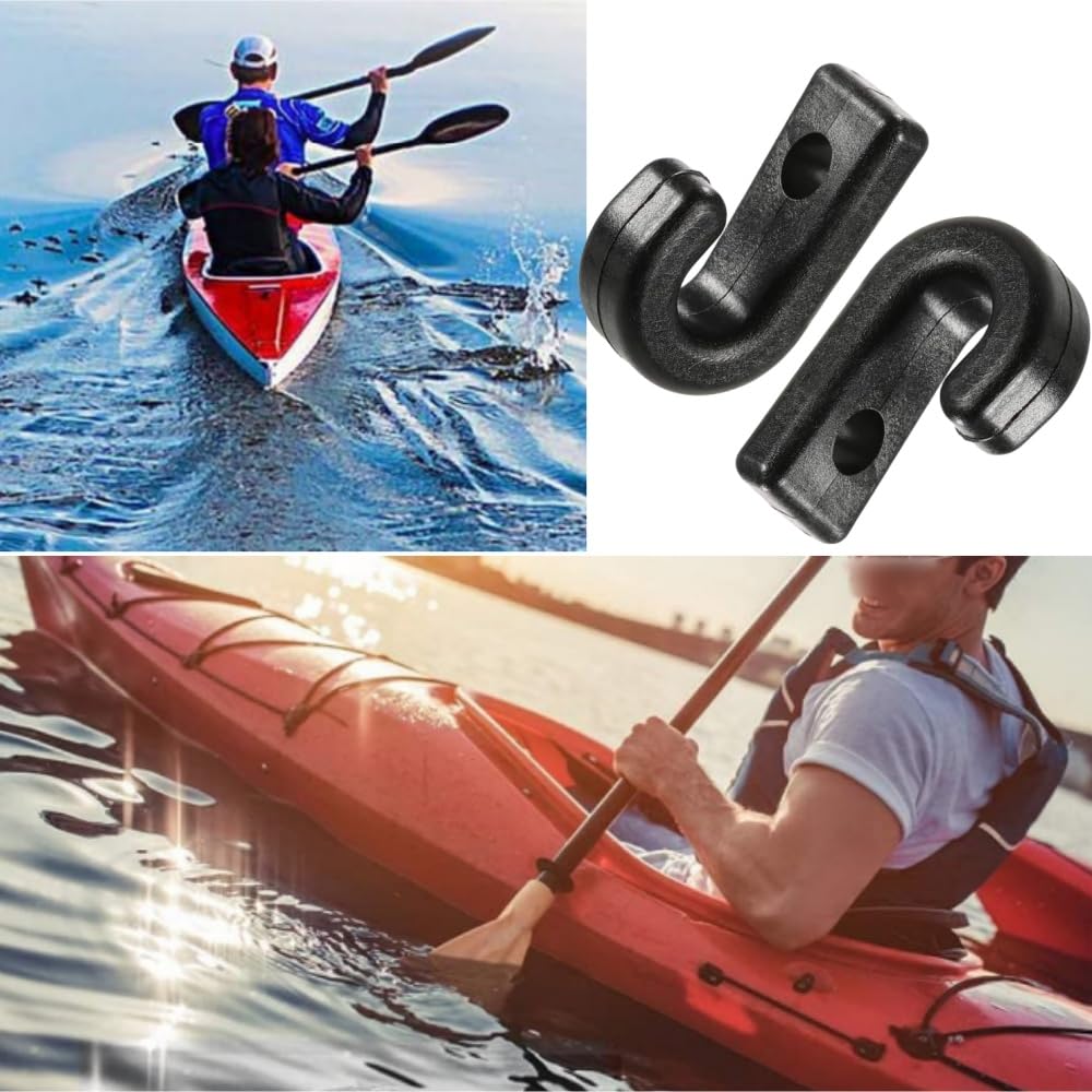 Acrylic Ganci a J per Kayak,30 PCS Kayak Ancoraggio Ganci J Ganci Nylon Nero Ganci di Ancoraggio Sostituzione per Barca Sostituzione Maniglie per Kayak Maniglie per Trasporto