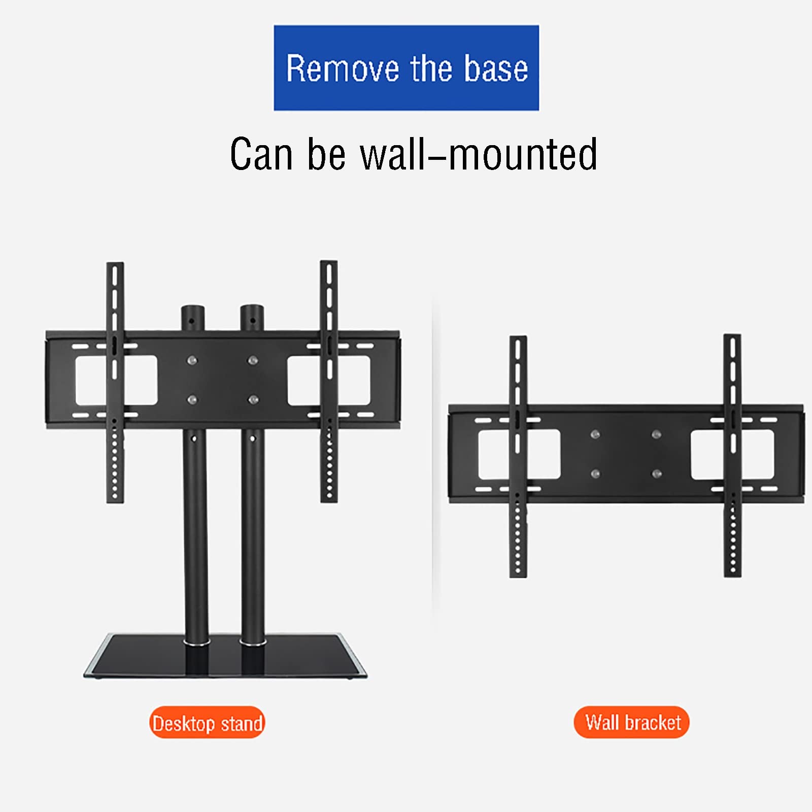 Soporte de mesa para TV, diseño de placa más gruesa con base de vidrio templado, se adapta a televisores de 40 a 70 pulgadas, deflector lateral antiliberación para mayor estabilidad