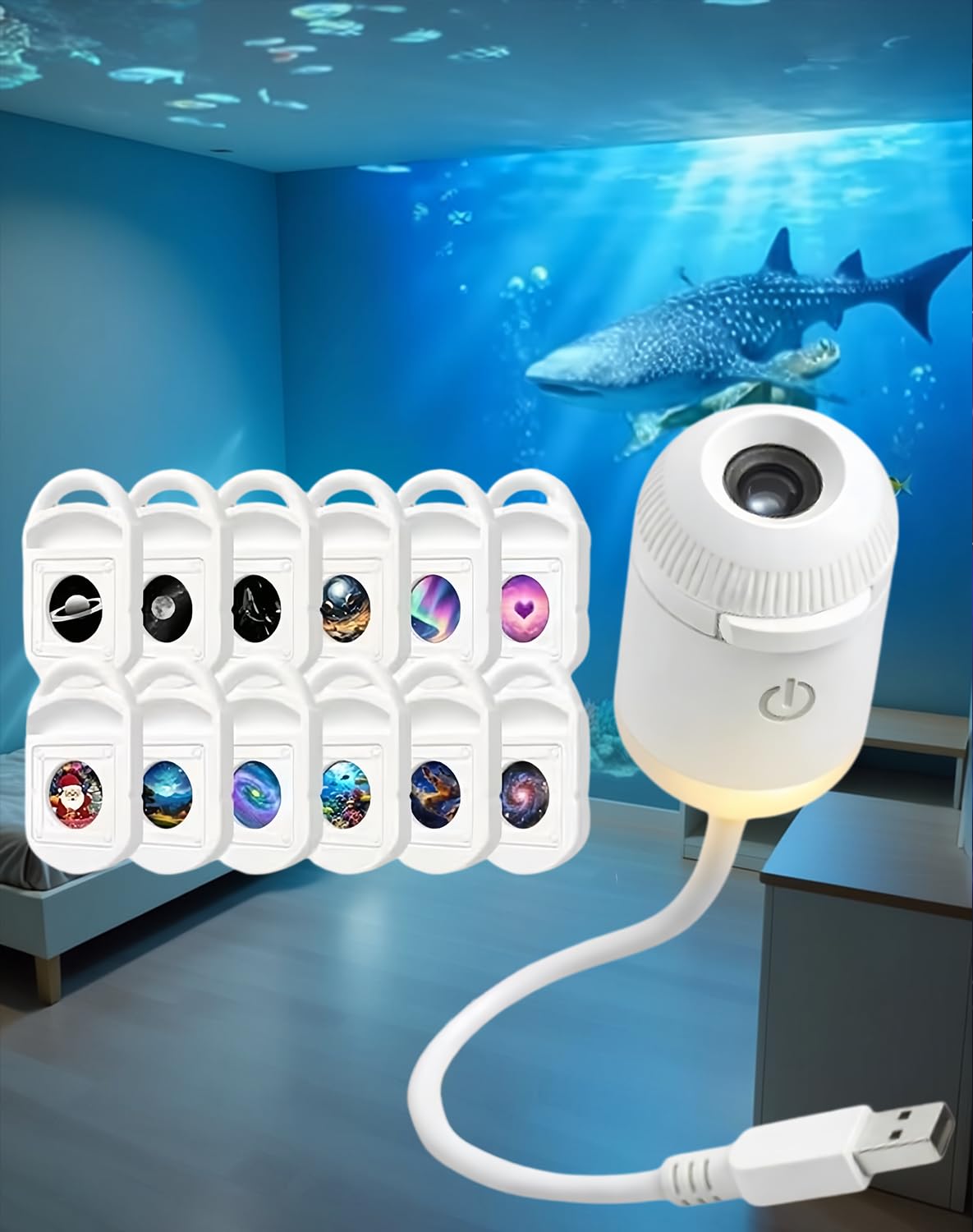 Oklumi Galaxy Projector, Star Projector for Bedroom Ambient (12 PCS)