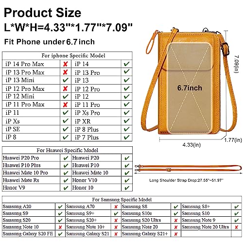Image of KUKOO Small Crossbody Bags for Women PU Leather Cell Phone Purse Wallet with Credit Card Slots