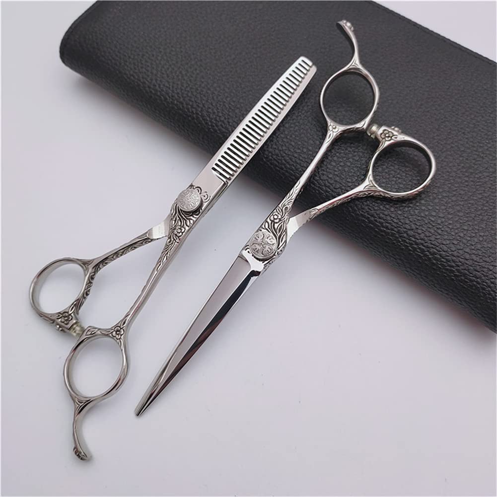 Ciseaux À Couper Les Cheveux Professionnels Set, Coupe-Cheveux Ciseaux en Forme De Ciseaux De Toilettage, pour Hommes Femmes Enfants Animaux Domestiques Salon Salon Coiffeur