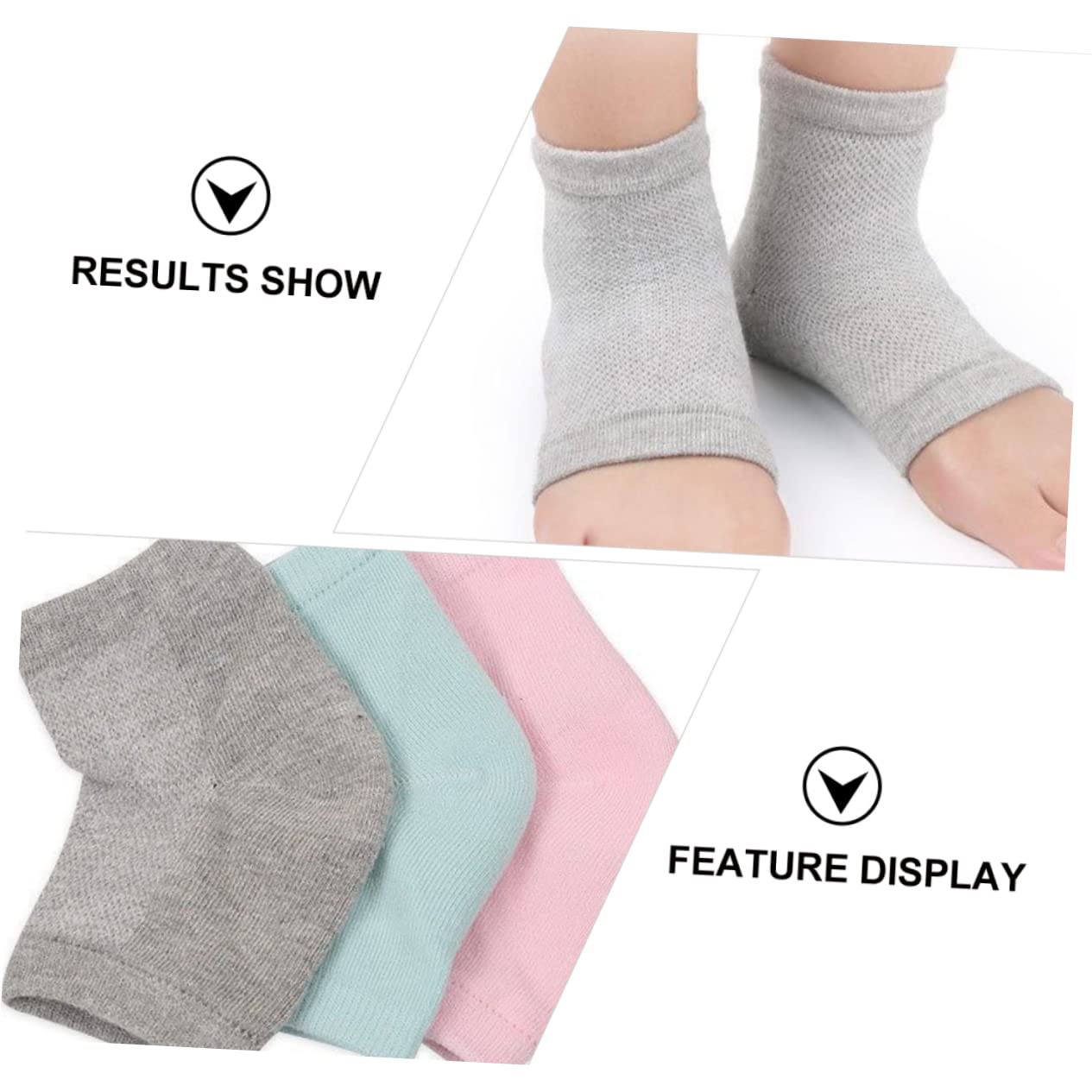 PartyKindom Anti-Cracking Heel Socks 4 Sets of Moisturizing Foot Socks Open Toe for Comfort