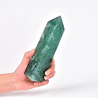 Vista 143 de JIC Gem Extra Large Rare Dendritic Jade Crystal Tower Natural Quartz Crystal Tower Point Wand Large Crystals and Stone Energy Crystal Wand Home