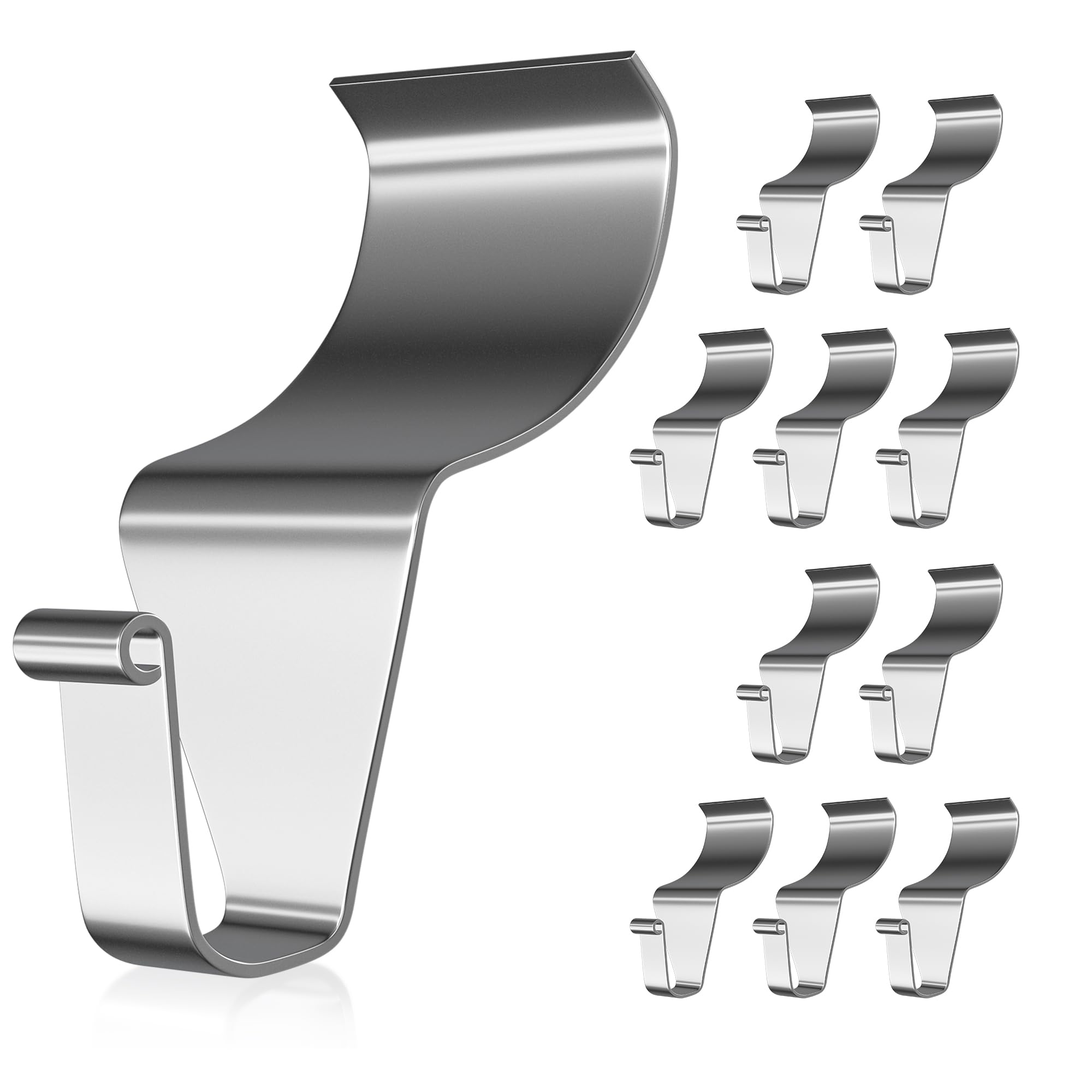 Vinyl Siding Hooks, Heavy-Duty Stainless Steel Siding Hooks Vinyl Siding Hangers, Low Profile & No Holes Needed Siding Clips for Hanging Wreaths (silver-10pack)