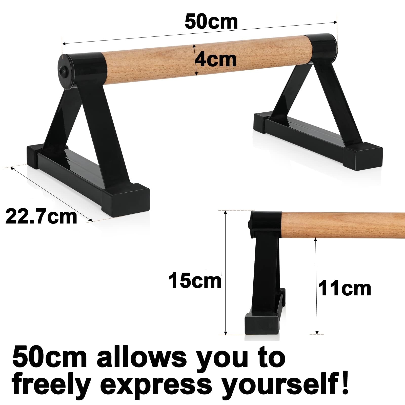 Równoległe uchwyty Push Up, 50 cm Calisthenics Push Up Drewniany stojak Push Up, sprzęt do ćwiczeń w domu, do treningu mięśni i treningu siłowego