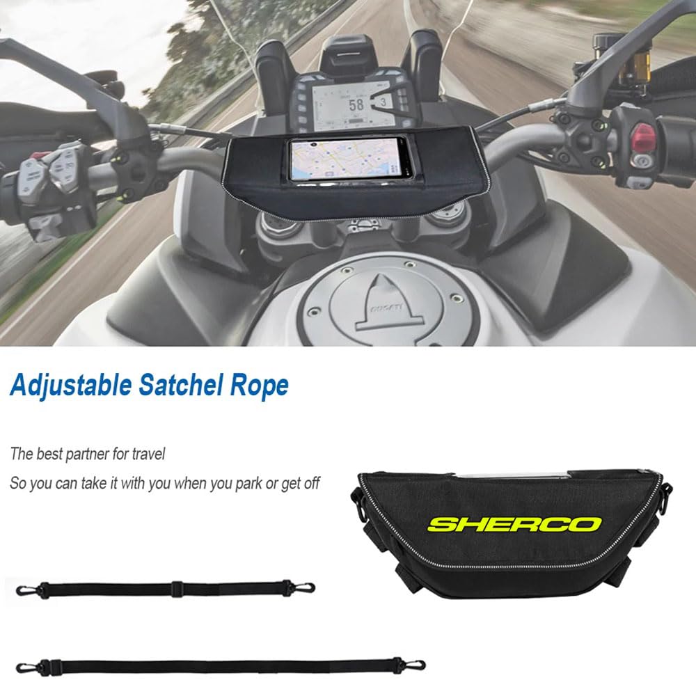 Generico Borsa porta attrezzi per motocicletta per Sherco SE F SEF 250 300 450 510 SE300 Borsa da manubrio per moto Borsa da viaggio impermeabile per navigazione