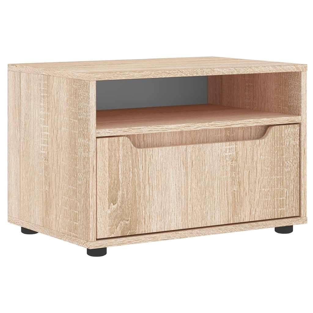 Szafka pod telewizor VISNES dąb Sonoma 60 x 40 x 38 cm, materiał drewnopochodny z miejscem do przechowywania, szafka pod telewizor z wbudowanymi uchwytami, zajmujący mało miejsca mebel
