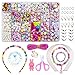 Perlen zum auffädeln kinder Schmuck Schnurset, DIY Freundschaftsarmbänder Halsketten Kunsthandwerks-Set für Mädchen Kinder, 24 Farben (perlen zum auffädeln)