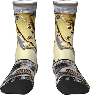321 Men’S Socks Brass Clockwork Pile Clock Running Socks Sustainable Socks Breathable Work Socks For Outdoor Walking Trekking 40Cm