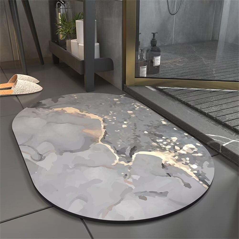 Tapis de bain en diatomite SlipBathroom grand format 88,9 x 119,4 cm