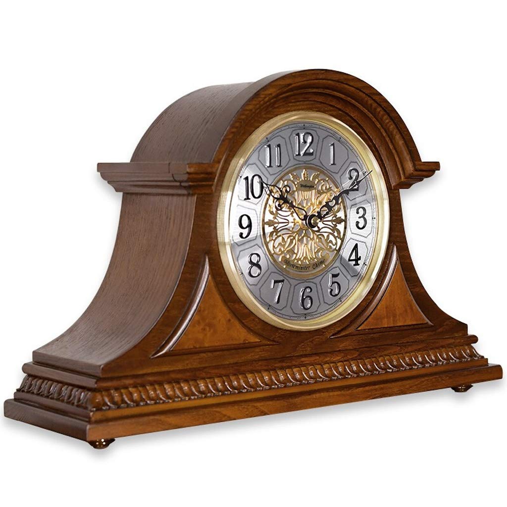 &Clock Decoration& European Style Music Clock, Clock, Living Room, Solid Wood Desk Clock jingying