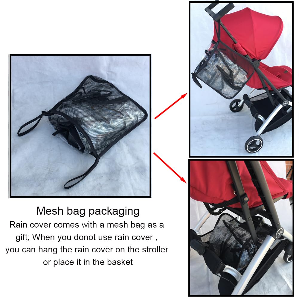 Funda de lluvia para cochecito compatible con gb Pockit+ All City y Cybex Libelle, accesorio para cochecito, cubierta de viento, material EVA transparente, fácil de almacenar