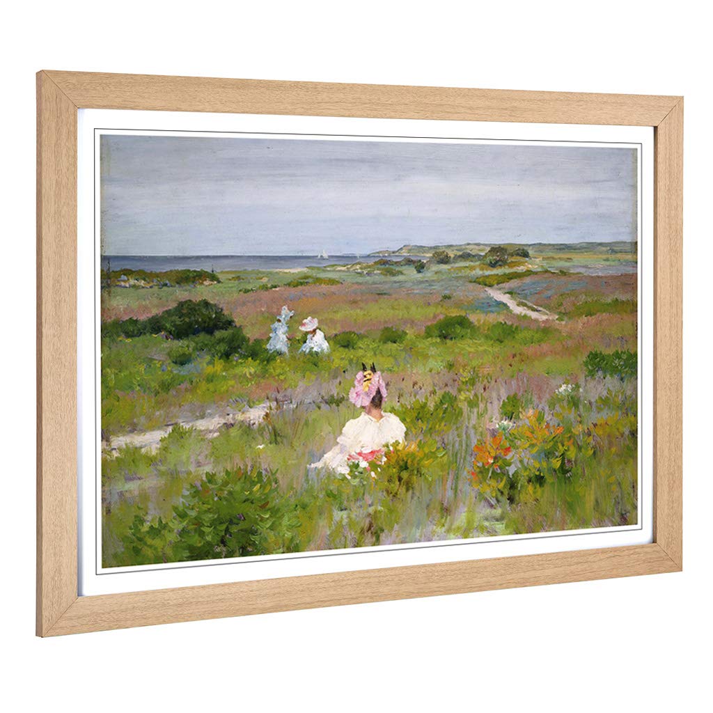 Big Box Art Framed Print of William Merritt Chase Long Island Shinnecock Design | Wall Art Picture | Home Decor for Kitchen, Living Room, Bedroom, Hallway, Oak, A2 / 24.5x18 Inch / 62x45cm
