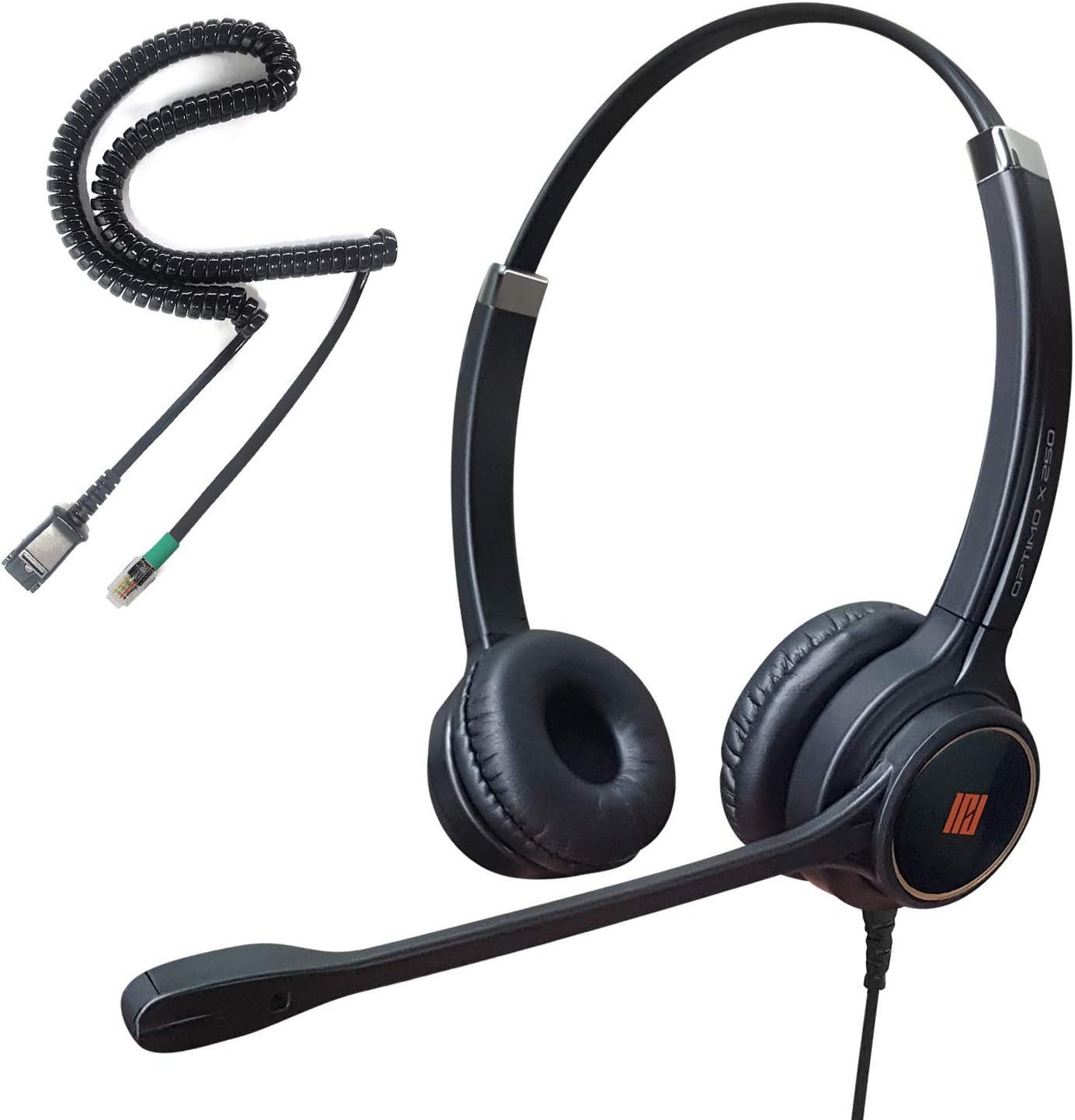 IPD IPH-255 Phone Headset with Noise Cancelling Microphone for Office and Call Center – Compatible with Yealink SIP,Snom, Greandsteam & LG landline Phones