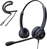 Vista 11 de IPD IPH-160 Auriculares para teléfono con micrófono con cancelación de ruido para oficina y centro de llamadas. Compatible con todos los teléfonos