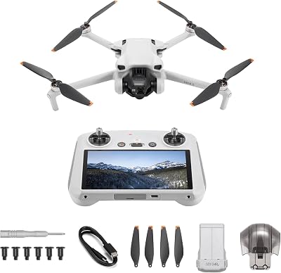 DJI Mini 3 (DJI RC) – Lightweight 3x Mechanical Gimbal Mini Camera Drone with 4K HDR Video, 38-min Flight Time, up to 32800ft (10km) Video Transmission, Vertical Shooting, GPS Auto Return