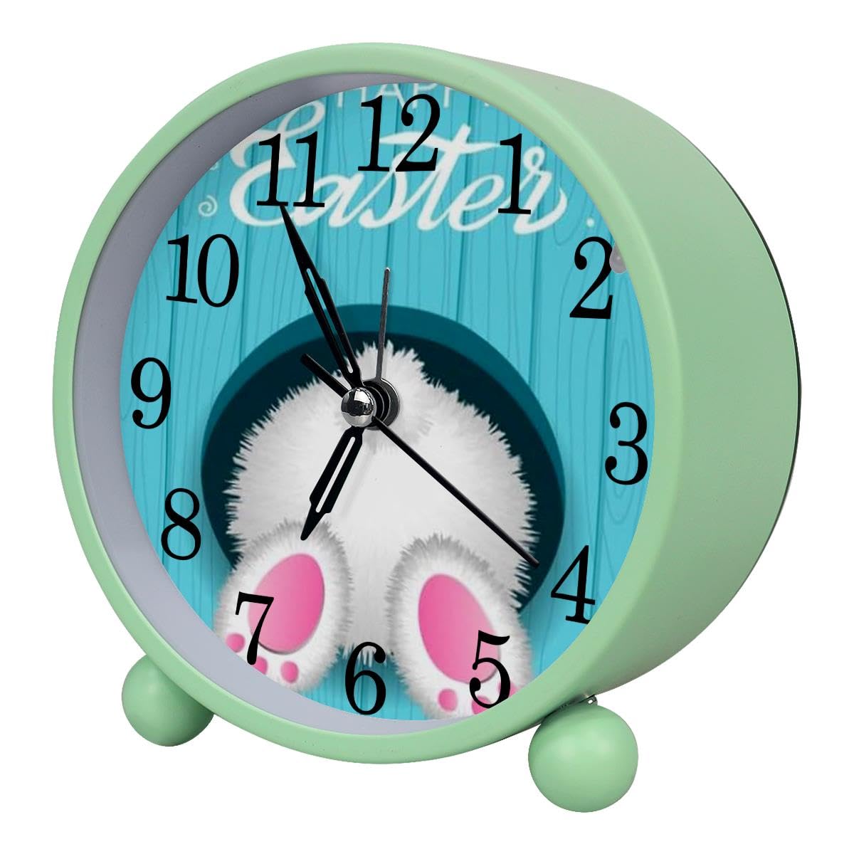 Luoweisi Alarm Clock Easter Bunny, Silent Non-Ticking with Night Light