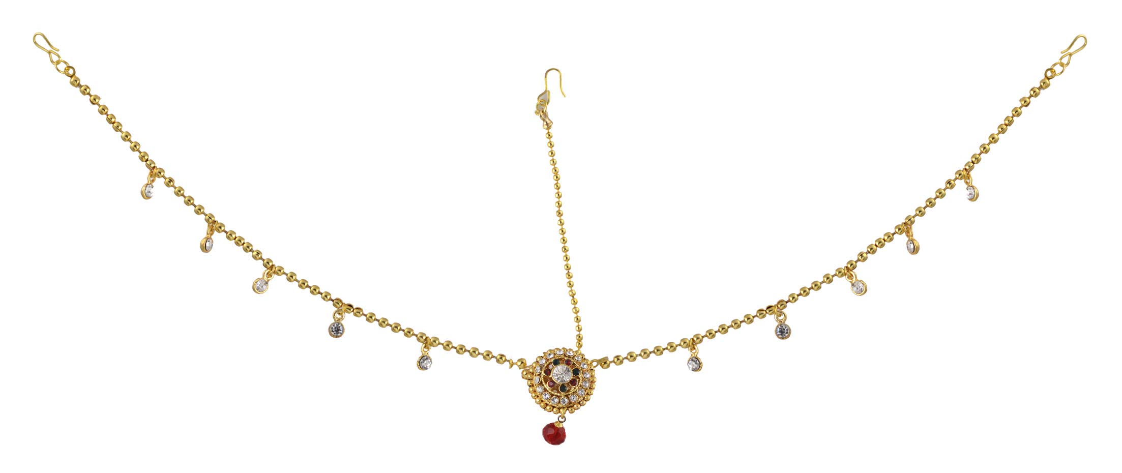 Payal Jewellers PJ Stone Gold Plated Mang Tikka/Mathapatti/Headgear for Women (B07QS8ZJCZ) Amazon Price History, Amazon Price Tracker